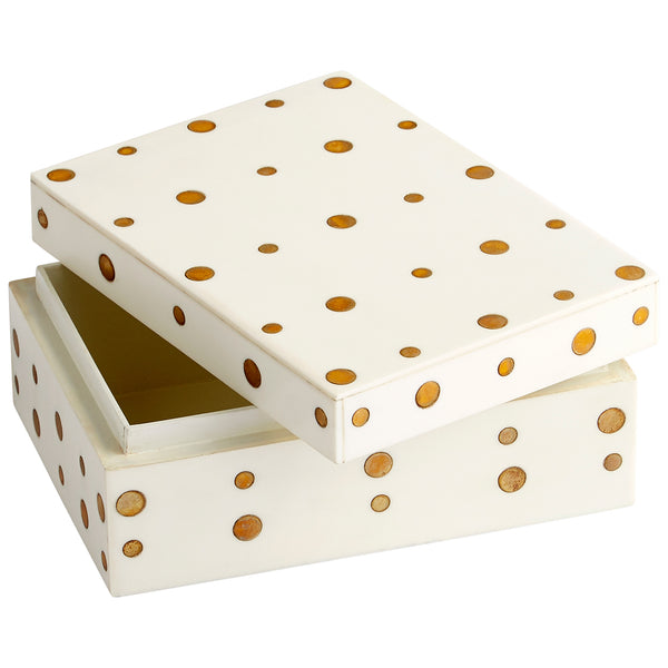 Dot Crown Container White and Brass 10658 Cyan Design