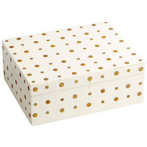 Dot Crown Container White and Brass 10659 Cyan Design