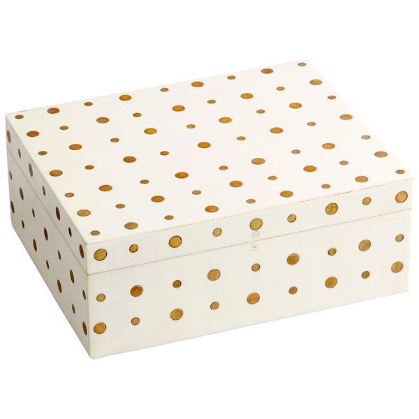 Dot Crown Container White and Brass 10659 Cyan Design