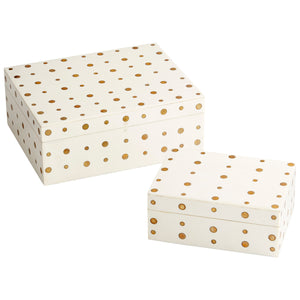 Dot Crown Container White and Brass 10659 Cyan Design