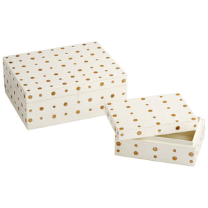 Dot Crown Container White and Brass 10659 Cyan Design