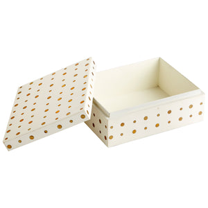 Dot Crown Container White and Brass 10659 Cyan Design