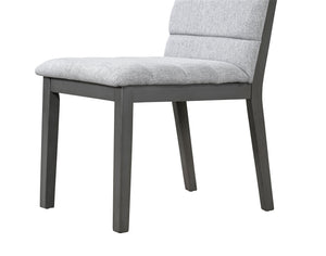 English Elm Oak Tufted Gray Dining Chairs Set of 2 — Oak Gray Fabric, High-Density Foam, Lumbar Support, Compact Elegance N842P299015G