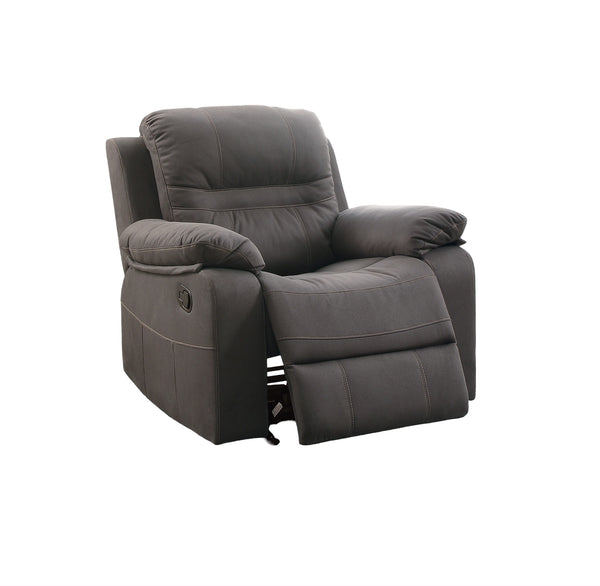 English Elm Contemporary Slate Blue Breathable Leatherette Motion Recliner Chair with Pillow-Top Arms, Glider Rocker, Pine Frame B011P205567