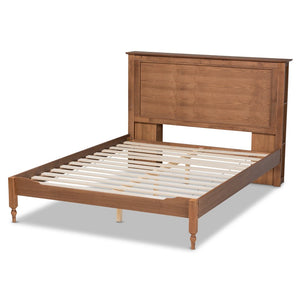 Baxton Studio Baxton Studio Danielle Rustic Platform Storage Bed with Built-In Shelves for Smart Bedroom Solutions King MG0018-Ash Walnut-King