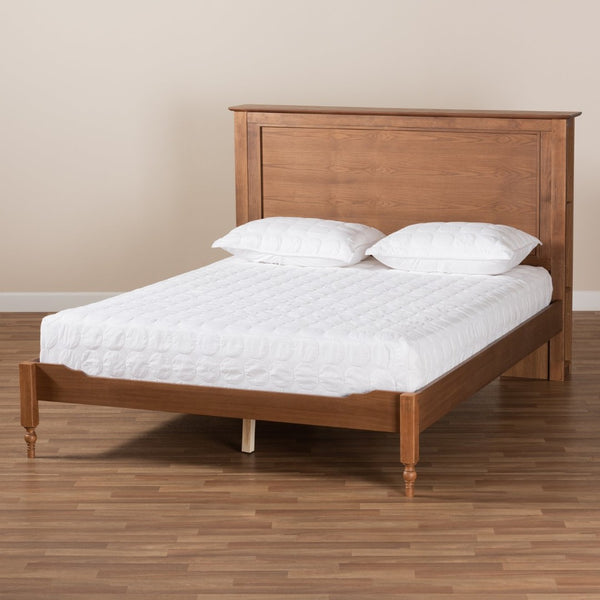 Baxton Studio Baxton Studio Danielle Rustic Platform Storage Bed with Built-In Shelves for Smart Bedroom Solutions King MG0018-Ash Walnut-King