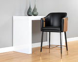 Carter Counter Stool - Napa Black / Napa Cognac 106684 Sunpan