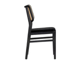 Annex Dining Chair - Velvet Black / Natural 106692 Sunpan
