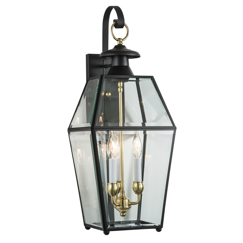 Olde Colony 28'' High 3-Light Outdoor Sconce - Black 1067-BL-BE Norwell