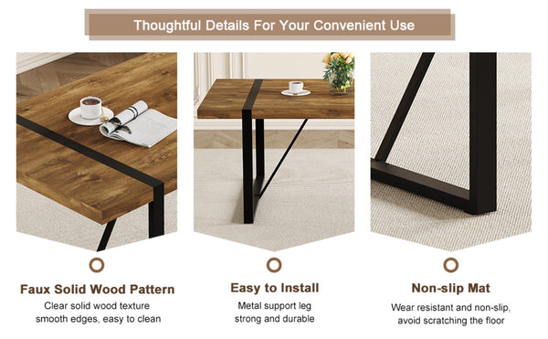 English Elm Rustic Industrial Wood Dining Table Seats Six with Powder Coated Black Metal Legs W1151P176379