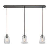 Hand Formed Glass 36'' Wide 3-Light Linear Pendant - Oil Rubbed Bronze 10671/3LP Elk Lighting