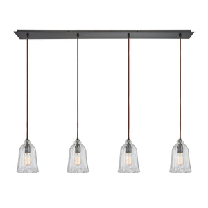 Hand Formed Glass 46'' Wide 4-Light Linear Pendant - Oil Rubbed Bronze 10671/4LP Elk Lighting