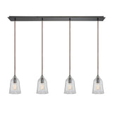 Hand Formed Glass 46'' Wide 4-Light Linear Pendant - Oil Rubbed Bronze 10671/4LP Elk Lighting