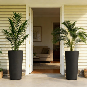 English Elm Tall Stackable Polypropylene Outdoor Planters Set of 2 Tapered Patio Flower Pots T3971P454911