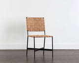 Omari Dining Chair - Suede Light Tan Leather 106717 Sunpan