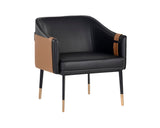 Carter Lounge Chair - Napa Black / Napa Cognac 106723 Sunpan