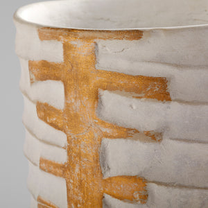 Luxe Vessel Vase White and Gold 10672 Cyan Design