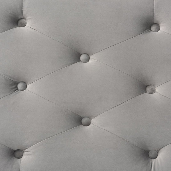 Baxton Studio Baxton Studio Mabel Modern Grey Velvet Storage Ottoman with Silver Legs – Stylish, Functional, Versatile WS-20093-Grey Velvet/Silver-Otto