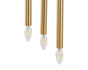 Sunpan Hewitt Six Arm Iron Candelabra Chandelier in Black and Brass for Dining Foyer 106793