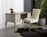 Pattinson Desk - White Ceruse - Oyster Shagreen 106867 Sunpan