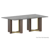 Rejane Dining Table Base - Gold - Raw Umber 106874 Sunpan