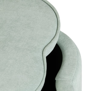 Crestview Collection Modern Seafoam Chenille Ottoman With Hidden Storage And Floral Design For Stylish Living Spaces Green Solid Wood Evfzr4341lblu