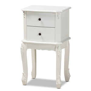 Baxton Studio Baxton Studio Sophisticated French White End Table with 2 Drawers for Elegant Living Space Storage HL7A-A110-2 DW ET