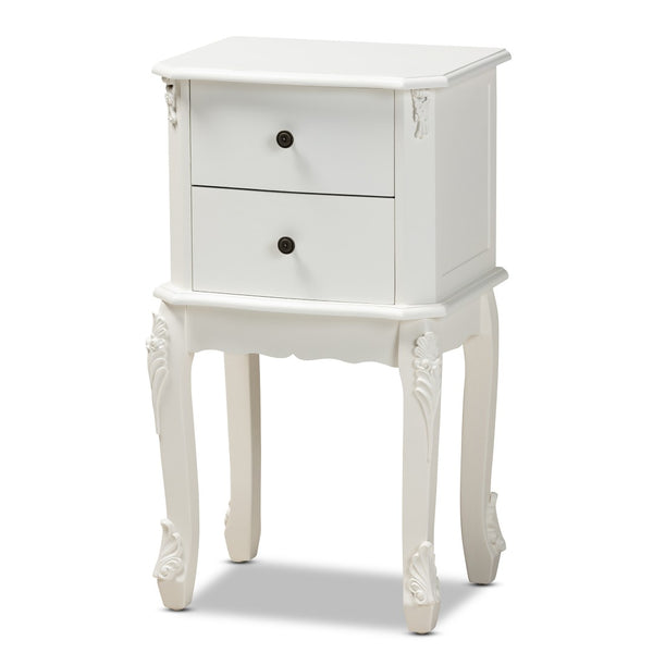Baxton Studio Baxton Studio Sophisticated French White End Table with 2 Drawers for Elegant Living Space Storage HL7A-A110-2 DW ET