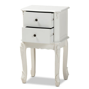 Baxton Studio Baxton Studio Sophisticated French White End Table with 2 Drawers for Elegant Living Space Storage HL7A-A110-2 DW ET