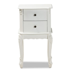 Baxton Studio Baxton Studio Sophisticated French White End Table with 2 Drawers for Elegant Living Space Storage HL7A-A110-2 DW ET