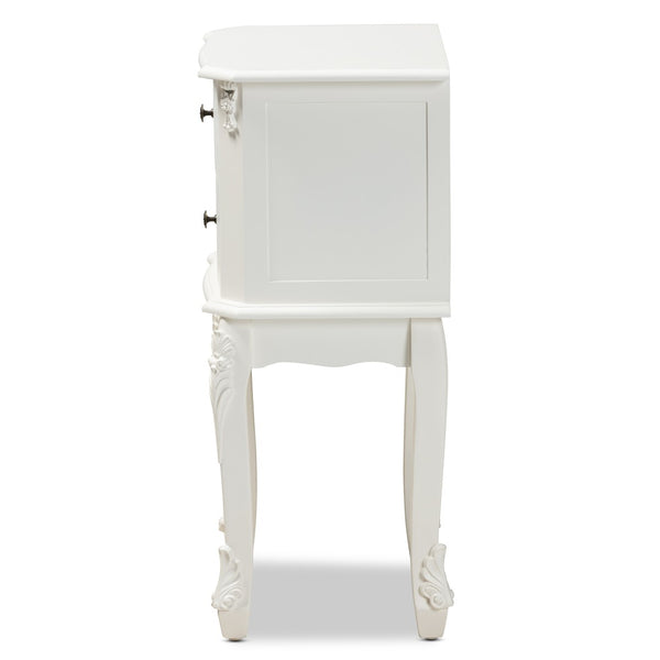 Baxton Studio Baxton Studio Sophisticated French White End Table with 2 Drawers for Elegant Living Space Storage HL7A-A110-2 DW ET