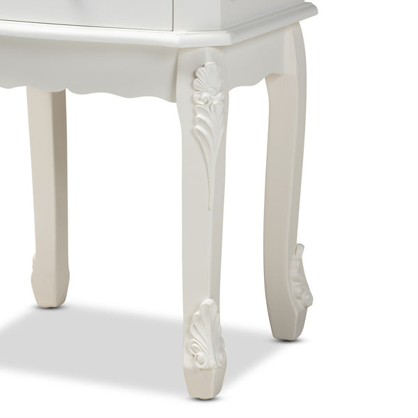 Baxton Studio Baxton Studio Sophisticated French White End Table with 2 Drawers for Elegant Living Space Storage HL7A-A110-2 DW ET