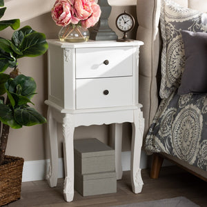 Baxton Studio Baxton Studio Sophisticated French White End Table with 2 Drawers for Elegant Living Space Storage HL7A-A110-2 DW ET