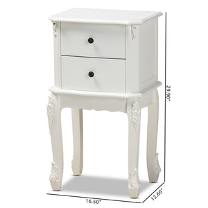 Baxton Studio Baxton Studio Sophisticated French White End Table with 2 Drawers for Elegant Living Space Storage HL7A-A110-2 DW ET