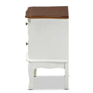 Baxton Studio Baxton Studio Darlene Elegant 2-Drawer End Table with French Charm and Two-Tone Finish for Storage JY-132054-2 DW ET