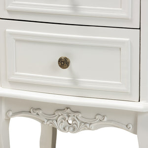 Baxton Studio Baxton Studio Darlene Elegant 2-Drawer End Table with French Charm and Two-Tone Finish for Storage JY-132054-2 DW ET