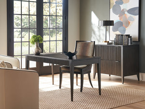 Lexington Sligh Jasper Writing Desk - Stylish Transitional Design With Storage, Dark Walnut Finish & Unique Details Dark Brown Wood 106-410