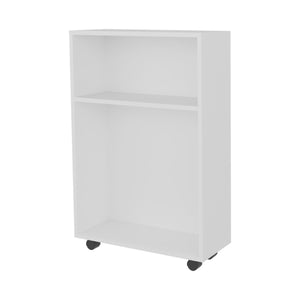 English Elm White Slim Rolling Storage Cart with Wheels, Multi-Shelf Bathroom Organizer for Toiletries and Cleaning Supplies, Durable Melamine Finish B062P380064