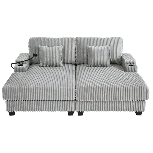 English Elm Swivel Barrel Accent Chair Chenille Tufted Round Club Seat for Living Room Lounge Grey N719S002270E