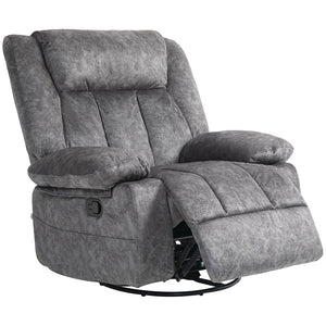 English Elm HOMCOM Swivel Rocker Recliner Chair with 360° Swivel, 145° Recline, Velvet Padding, Footrest & Pockets W2225P200839