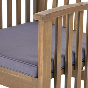 English Elm Christopher Knight Home® - CASA Acacia Dining Chair Set with Water-Resistant Cushions, Durable Solid Wood Patio Seating, Stylish Slat Design DARK GREY 61720.00GGRY