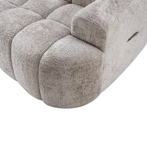 English Elm 100" Oversized Curved Boucle Sectional Sofa Channel Tufted 3 Seat Modern Living Room Camel W5515P496938