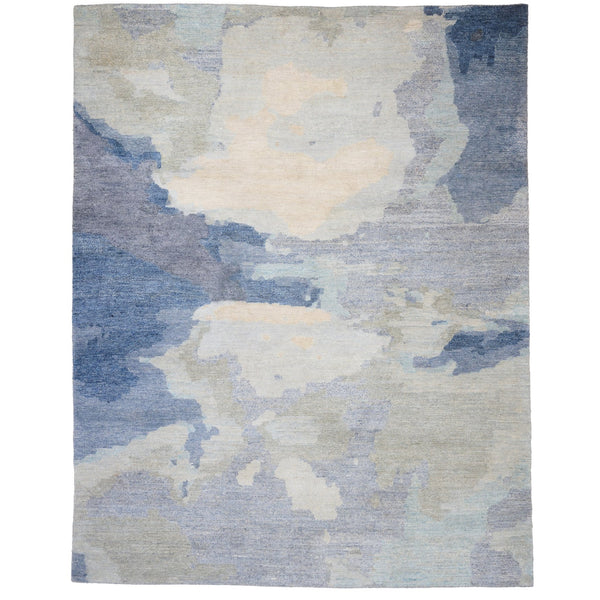 Capel Rugs Aquarelles Hand-knotted Area Rug Collection Inspired By French Impressionism For Timeless Elegance Bleu, Gray 100% Silk Pile 1070rs09001200440
