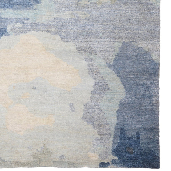 Capel Rugs Aquarelles Hand-knotted Area Rug Collection Inspired By French Impressionism For Timeless Elegance Bleu, Gray 100% Silk Pile 1070rs09001200440
