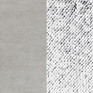 English Elm Dolby Grey Velvet Tufted Sofa with Chrome Nailhead Trim and Silver Turned Legs — 87"L Modern Luxe B062P357805