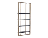 Dalton Bookcase - Antique Brass - Black 107053 Sunpan