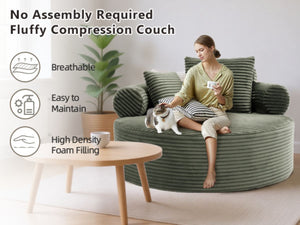 English Elm Round Cloud Sectional Sofa Bed with Memory Foam Fill for Small Space Living W3224P444270