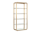Ambretta Bookcase - Large - Gold / Clear 107074 Sunpan