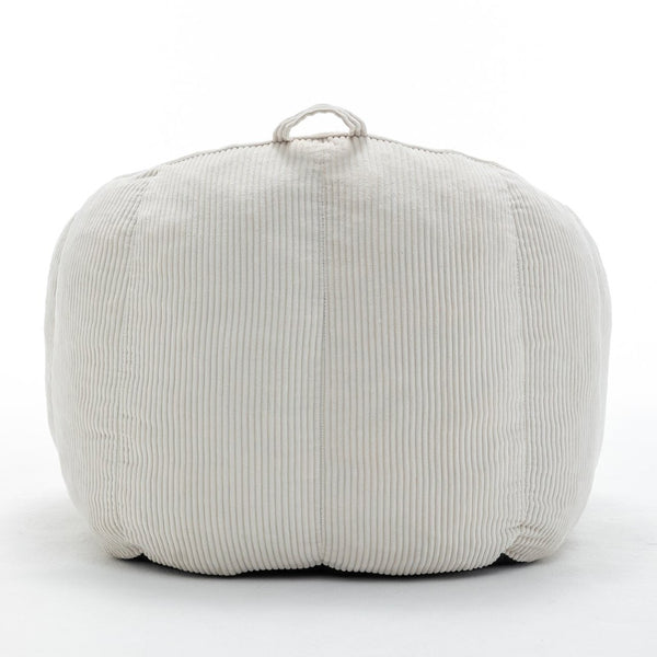 English Elm Giant Corduroy Bean Bag with Armrests Shredded Foam Lounge Chair for Living Room Beige W2200P442622