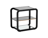 Ambretta Side Table - Black / Smoke Grey 107081 Sunpan